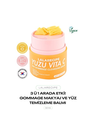 3 Ü 1 Arada Makyaj Temizleme Balmı Lala Recipe Yuzu Vita Gommage Cleansing Balm