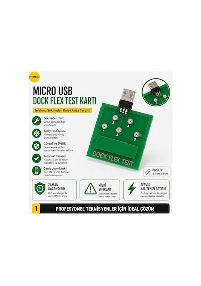 Android Mıcro Usb Dock Flex Test Kartı Şarj Ve Batarya Arıza Tespit Cihazı 0
