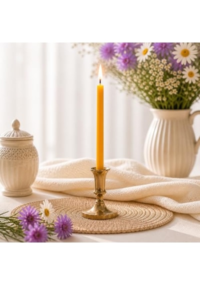 Adet 5 Renk Mum Dilek Mumu Doğal Petek Ince Uzun Parti Rituel Doğum Günü Mumu Beeswax Candle 5 Renk Birlikte Çok Renkli