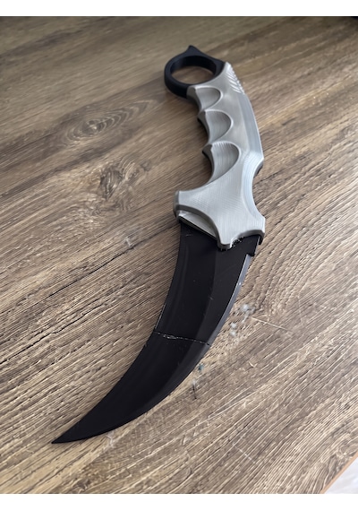 Riva Self 3d Baskı Farklı Renkler Taktiksel Parmak Halkalı Hobi Ve Dekoratif Maket - 16 Cm Siyah-Gümüş
