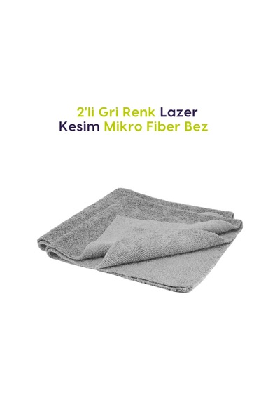 Magicfox 2'li Gri Mikrofiber Cila Bezi 40 X 40 Cm Lazer Kesim