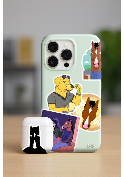 Bojack Horseman Çizgi Dizi Telefon Laptop Bullet Journal Yapışkanlı Folyo Sticker Paketi 21 Adet Çok Renkli