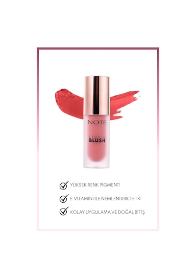Note Cosmetique Liquid Blush Nemlendirici Etkili Likit Allık - 20 Coral