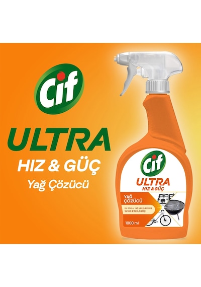 Cif Ultra Hız & Güç Yağ Çözücü Leke ve Kir Çıkarıcı Sprey 3 x 1 L