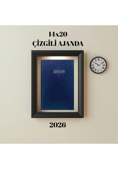 2026 Ajanda 14x20 Çizgili Lacivert Lacivert