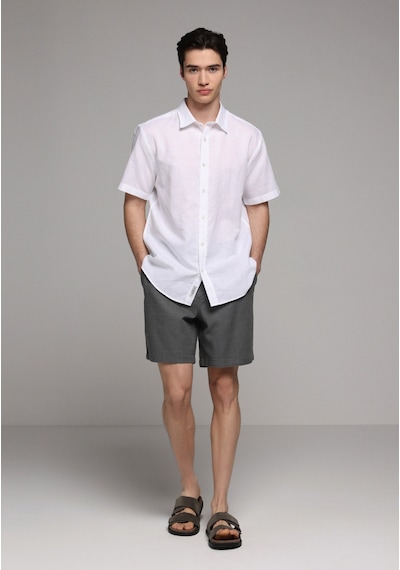 Colin's Colins Regular Fit Shirt Neck Düz Erkek Beyaz Uzun Kol Gömlek Cl1080097 Q1.v2 Wht