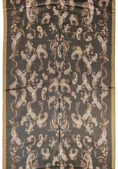 Mim Eşarp Enba Etnik Desenli Soft Pamuklu Şal 75x190 Cm Acı Kahve