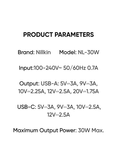 Cisteen Nillkin 30w Typec Usb Çift Portlu Hızlı Şarj Cihazı Apple Samsung Huawei Xaomi Honor Uyumlu Usb A Ve Type C Çift Çıkışlı