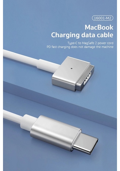 16001-m2 Type-c To Magsafe 2 Hızlı Şarj Kablosu 2 Metre