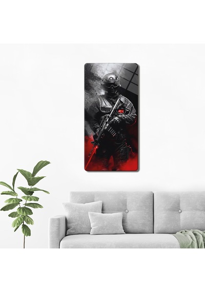Cam Tablo Modern Art Serisi Hero - Türk Askeri 40x80