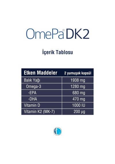 Dk2 Omega 3 & Vitamin D & Menaq7 50 Yumuşak Kapsül