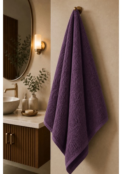 Büyük Banyo Havlusu 90x150 Cm Ivy Collection 650 Gr Mor