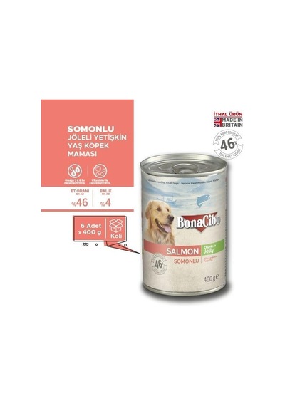 Jöleli Somonlu Yaş Yetişkin Köpek Maması 6 X 400 Gr