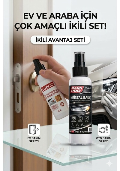 Lubco Kapı Gıcırtı Ses Kesici Ve 50 Saniyede Kararmış Far Yenileyici 2'li Set 150 ML