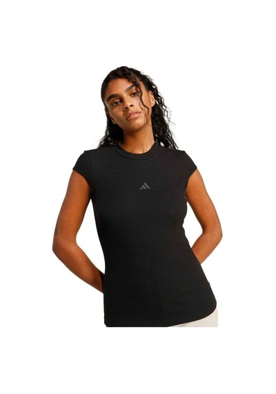 Adidas Seasonal Essentials Ribana Kadın Siyah Yuvarlak Yaka Tişört