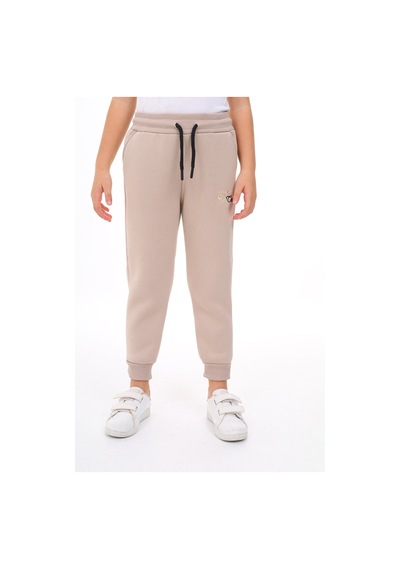 Kız Çocuk Nakış Baskılı Beli Paçası Lastikli Cepli Basic Jogger Eşofman Altı 3 İplik Şardonlu Bej Kız Çocuk Nakış Baskılı Beli Paçası Lastikli Cepli Basic Jogger Eşofman Altı 3 İplik Şardonlu Bej