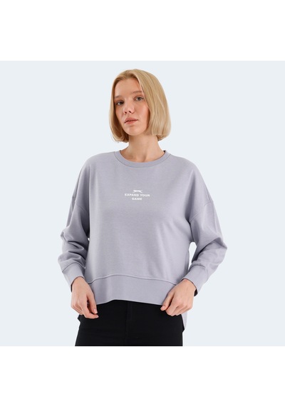 Slazenger VITAL Oversize Kadın Oversıze Lila Sweatshirt