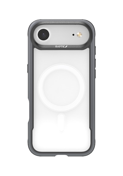 Apple Uyumlu iPhone 17 Air Kılıf M-safe Şarjlı Airbagli Raptic Shield Serisi Şeffaf Arka Yüzey Kapak Siyah