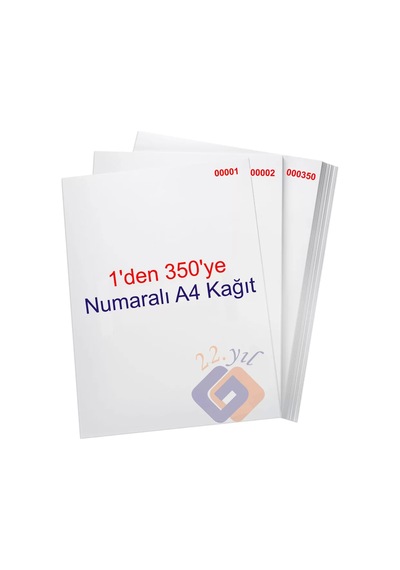 1 Den 350 Ye Numaralı A4 Fotokopi Kağıdı