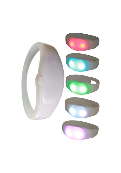 Led Işıklı Pilli Bileklik Müziğe Ve Sese Duyarlı Rgb Parti Bilekliği