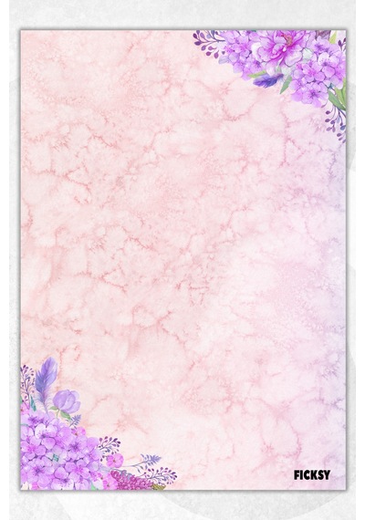 A5 Çiçek Bloknot Çizgisiz Defter - 50 Yaprak - Memopad - Notepad - Not Defteri - Not Kağıdı - 1269 Çok Renkli