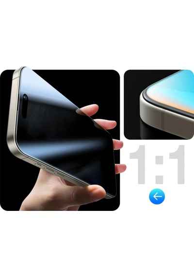 Apple Uyumlu   iPhone 17 Pro Max Hayalet-gizli Cam Ekran Koruyucu Premium 7x Güçlendirilmiş Kolay Uygulama Aparatıy
