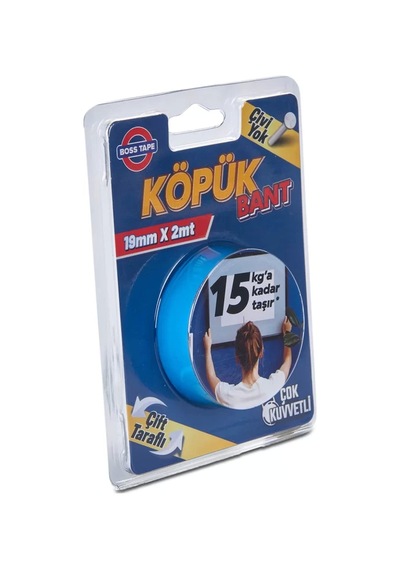 Boss Tape 2985 Çift Taraflı Köpük Bant 19mmx2m Çok Kuvvetli 15kg
