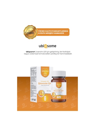 Erbatab Vitamin K2 Ve Koenzim Q10 30 Kapsül