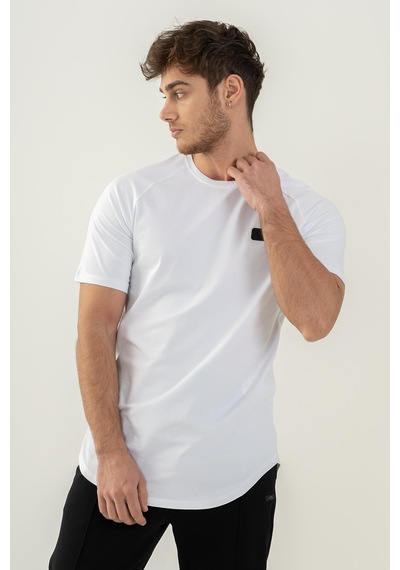Maraton Sportswear Comfort Erkek Bisiklet Yaka Kısa Kol Basic Beyaz T-Shirt 21614-Beyaz