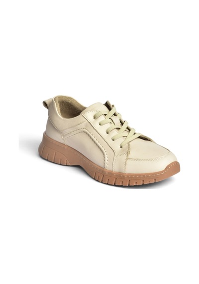 Fox Shoes Z555562003 Vizon Hakiki Deri Kadın Spor Ayakkabı