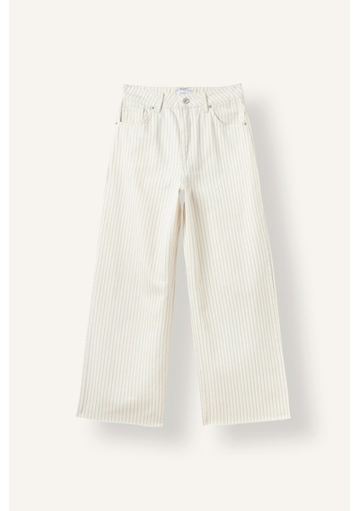 Defacto %100 Pamuk Culotte Üç Cepli Paça Ucu Kesik Detaylı Gabardin Pantolon I4116ax26hswt32 Beyaz-wt32