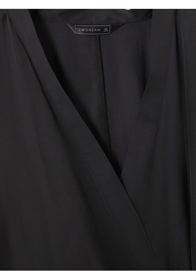 Lcw Dream Siyah Kuşaklı Oversize Kadın Sabahlık