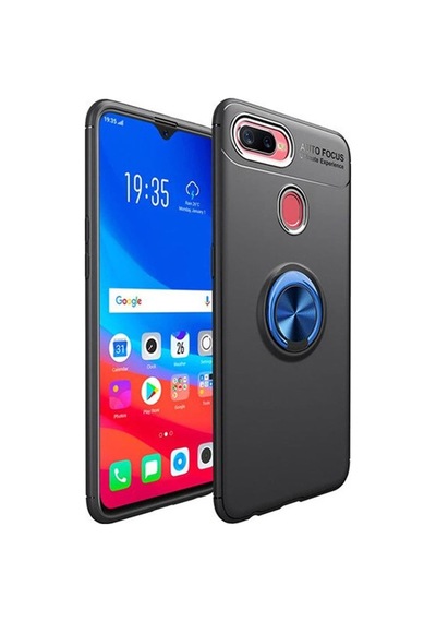 Oppo A7X Kılıf Yüzüklü Tam Korumalı Silikon Kapak