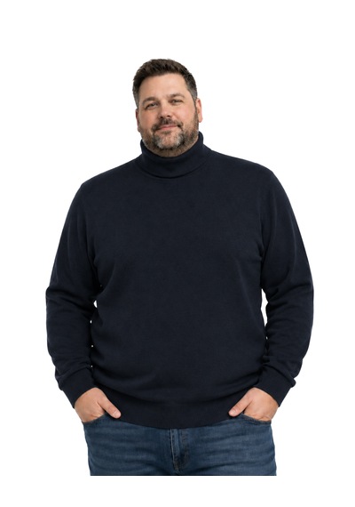 Battalmoda Erkek Büyük Beden Lacivert Tam Balıkçı Triko Kazak 3xl-4xl-5xl-6xl
