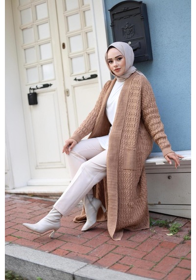 Harman Butik Kadın Örgülü Triko Hırka Vizyon Vizyon