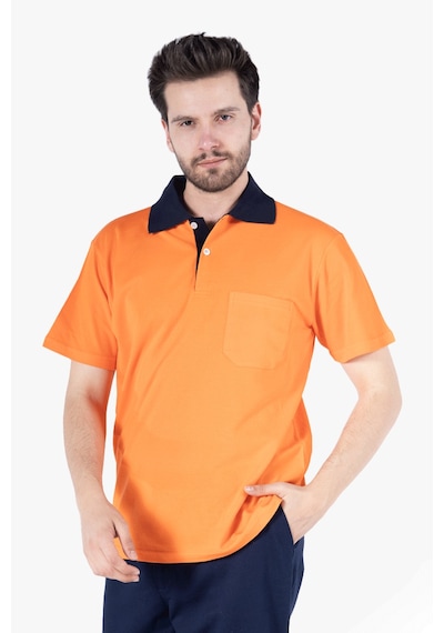 Yıldırımlar Polo Yaka T-shirt %100 Pamuk Cepli Turuncu