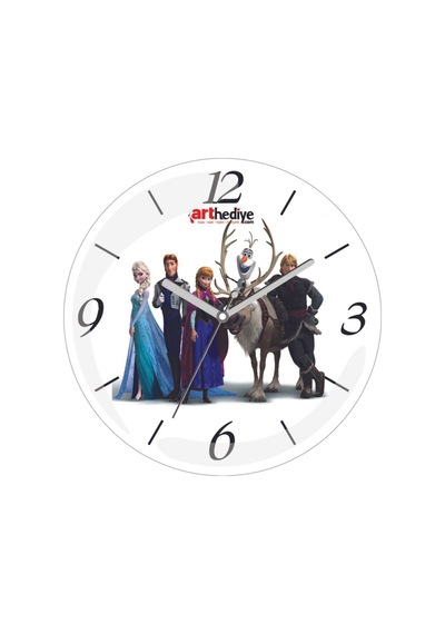 Frozen Buz Devri Bombeli Gerçek Cam Duvar Saati Siyah