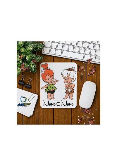 Kişiye Özel Çakıl Ve Bambam Baskılı Oyuncu Mousepad 0148