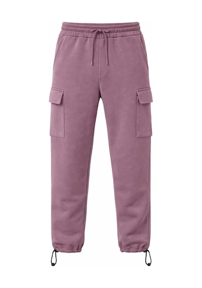 Erkek Baggy 3 İplik Kargo Cepli Eşofman Altı Ayarlanabilir Paça Pantolon - Gül Kurusu