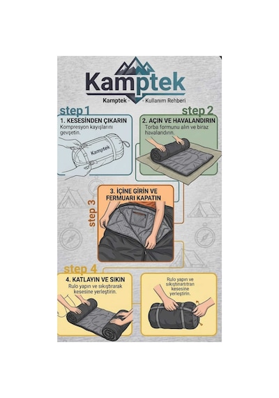 Kamptek Uyku Tulumu -10 C Dört Mevsim, Hafif Ve Dayanıklı Kamp Uyku Tulumu Taşıma Çantalı Siyah