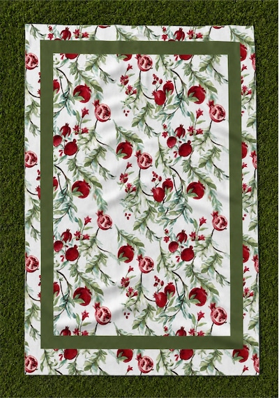 Tarzını Seç Nar Çiçeği Desenli Leke Tutmaz Masa Örtüsü 155 X 180 Cm Çok Renkli