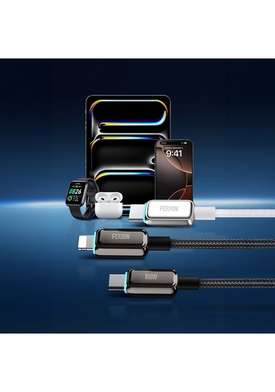Recci Rs42cl Lamp Display Serisi Type-c To Lightning Pd 30w Data Ve Şarj Kablosu 1.5m Siyah