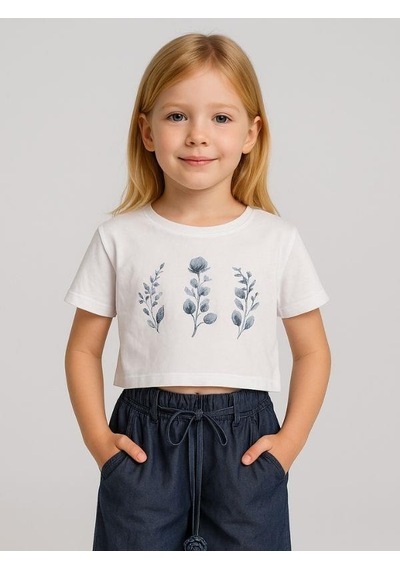Zekids Kız Çocuk T-shirt Pantolonlu Takım-16071 Beyaz