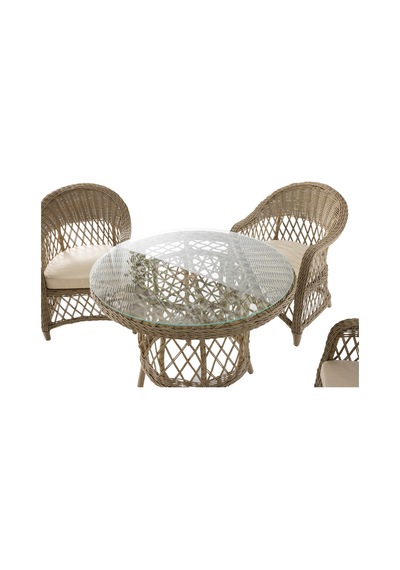 Patara 4 Sandalye+yuvarlak Masa 100x100 Bahçe Balkon Mutfak Masa Takımı
