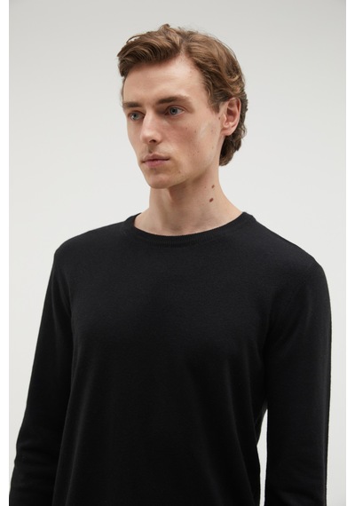 Mudo Erkek Erkek Siyah Bisiklet Yaka Regular Fit Kazak 1255142