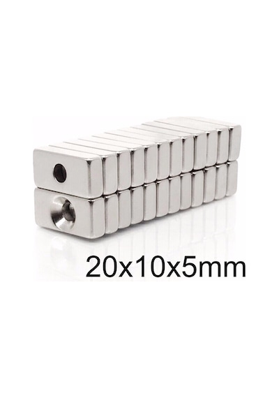 20X10X5-4Mm Havşa Delikli Neodyum Güçlü Mıknatıs - Neodim Magnet