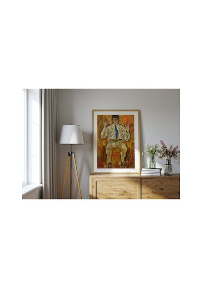 Modern Sanat Schiele Paris Von Gütersloh Portresi Çerçevesiz Poster 21x30 Cm A4 Tablo Modern Sanat