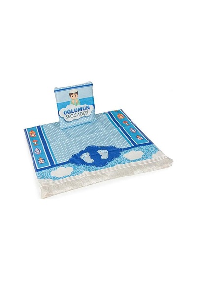 Çantalı Çocuk Seccadesi - Oğlumun Seccadesi Mavi
