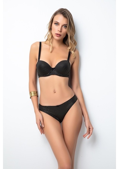 Miorre Push-up Dolgulu Gold Puantiyeli Sütyen Takım 001