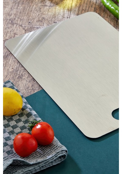 Cooker Paslanmaz Çelik Silikonlu Kesim Panosu 34x24 Cm Ckr3581 Gümüş